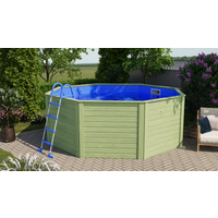Karibu Massivholzpool-Set 'Modell X0' 320,5 x 121 x 320,5 mit Stahlrohrleiter