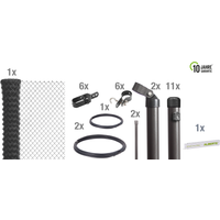 Alberts Maschendrahtgeflecht-Set anthrazit Ø 2,8 mm 100 x 2500 cm