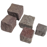 Unbekannt Pflasterstein Porphyr grau/rot 10 x 10 x 5-8 cm