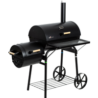 El Fuego Smoker- und Holzkohlegrill 'Dakota' schwarz 122 x 132,5 x 66 cm
