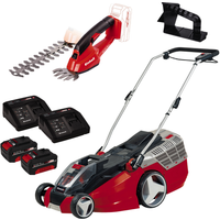 Einhell Akku-Rasenmäher 'GE-CM 43 Li M' mit 2 x Akkus, Gras- und Strauchschere, 6-teilig, bis 600 m²