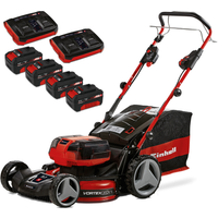Einhell Akku-Rasenmäher 'GP-CM 36/47 S HW Li' mit 4 x 18 V Akkus und 2 Ladegeräten, bis 700 m²