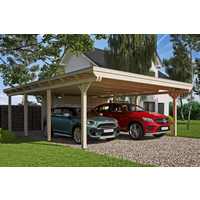 SKAN HOLZ Doppelcarport 'Emsland' 613 x 846 cm unbehandelt m. Abstellraum
