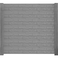 Beckers Betonzaun Zaunplatte 'Klassik Fels' betongrau 184 x 4,8 x 26 cm