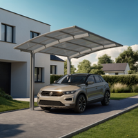 Ximax Einzelcarport 'Portoforte Typ 60 MR' edelstahlfarben 270 x 495 x 298 cm