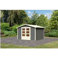 Karibu Gartenhaus 'Schierke 4' terragrau 246 x 246 x 209 cm