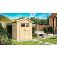 Karibu Gartenhaus 'Kolle 1' Fichtenholz naturbelassen 180 x 123 x 222 cm