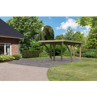 Karibu Einzelcarport 'Carlos 1' Kiefer PVC-Dach mit zwei Einfahrtsbögen 480 x 318 x 234 cm