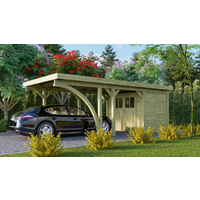 Karibu Einzelcarport 'Carlos 2' Kiefer PVC-Dach mit einem Einfahrtsbogen 670 x 318 x 234 cm