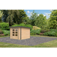 Karibu Gartenhaus 'Meteor A' naturbelassen/anthrazit 309 x 218,5 x 292,4 cm