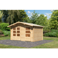 Karibu Blockbohlenhaus 'Vogor' naturbelassen 406 x 247 x 312 cm