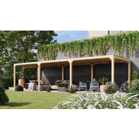 Karibu Karibu Pavillon-Set 'Cubus' naturbelassen mit zwei Verlängerungen