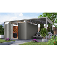 Karibu Metallgerätehaus-Set 'Polaris 3,5' graualuminium 560 x 220 x 343 cm