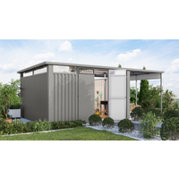 Karibu Metallgerätehaus-Set 'Polaris 4' graualuminium 594 x 220 x 343 cm