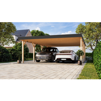 Karibu Doppelcarport 'Elmo 2' Leimholz naturbelassen 558 x 246,5 x 813 cm