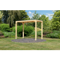 Karibu Karibu Pavillon 'Mingo halb' Fichtenholz naturbelassen 320 x 239 x 160 cm