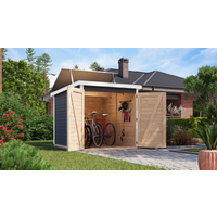 Karibu Fahrradgarage-Set 'Bike 3' Fichtenholz terragrau mit Solarkit 162,5 x 167 x 216,5 cm