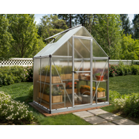Palram-Canopia Gewächshaus 'Mythos' 185 x 126 cm mit 4 mm Hohlkammerplatten silbern