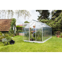 Vitavia Gewächshaus 'Triton 2500' 198 x 129 cm mit 4 mm Hohlkammerplatten aluminiumfarben