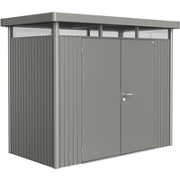 Biohort Gerätehaus 'HighLine 1' mit Doppeltür 275 x 155 cm Quarzgrau metallic