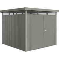 Biohort Gerätehaus 'HighLine 4' mit Doppeltür 275 x 275 cm Quarzgrau metallic