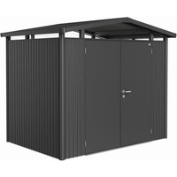 Biohort Gerätehaus 'Panorama' Gr. P2 dunkelgrau-metallic 273 x 198 cm, mit Doppeltür