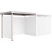 Biohort Seitendach silber-metallic 282 x 195 x 222 cm für Gerätehaus 'HighLine' H2