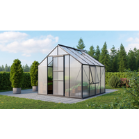 Vitavia Gewächshaus 'Meridian 1 6700' 254,4 x 254,4 cm mit 6 mm Hohlkammerplatten schwarz
