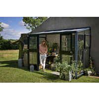 Juliana Anlehngewächshaus 'Veranda' 296 x 149 cm mit 3 mm Sicherheitsglas anthrazit/schwarz