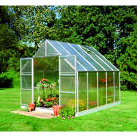 Halls Gewächshaus 'Magnum 108' 257 x 322 cm mit 6 mm Doppelstegplatten aluminiumfarben