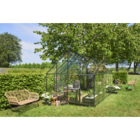 Halls Gewächshaus 'Qube+ 812' 251 x 374,6 cm mit 3 mm Sicherheitsglas schwarz
