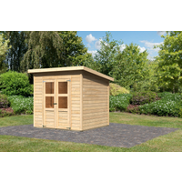 Karibu Gartenhaus 'Berseburg 4 ' Fichtenholz naturbelassen 219 x 212 x 214 cm