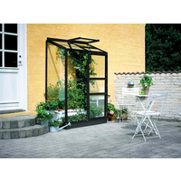 Halls Anlehngewächshaus 'Altan 2' 69 x 132 cm mit 3 mm Blankglas schwarz
