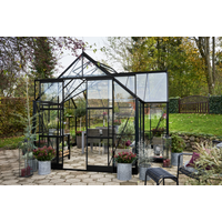 Halls Gewächshaus 'Garden Room' 389 x 391 cm mit 3 mm Sicherheitsglas schwarz