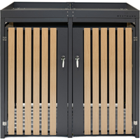 Westmann Mülltonnenbox anthrazit/Holzoptik Metall für 2 Mülltonnen a' 240 l 84 x 134 x 125 cm