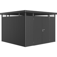 Biohort Gerätehaus 'HighLine H6' 315 x 315 cm dunkelgrau-metallic mit Doppeltür