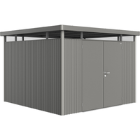 Biohort Gerätehaus 'HighLine H6' 315 x 315 cm quarzgrau-metallic mit Doppeltür