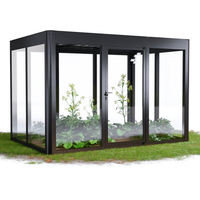 SunElements Gewächshaus 'SunGarden Energy 3.2' 338 x 233 cm mit 6 mm Acrylglas Solardach anthrazit-metallic