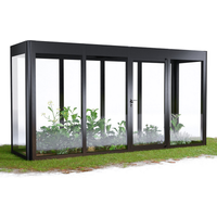 SunElements Gewächshaus 'SunGarden Energy 4.1' 443 x 128 cm mit 6 mm Acrylglas Solardach anthrazit-metallic