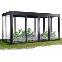 SunElements Gewächshaus 'SunGarden Energy 4.2' 443 x 233 cm mit 6 mm Acrylglas Solardach anthrazit-metallic
