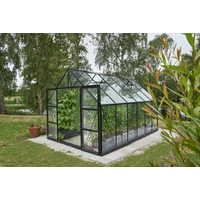Halls Gewächshaus 'Universal 128' 384 x 257 cm mit 3 mm Sicherheitsglas schwarz