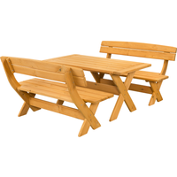 Holzgarnitur 'Augsburg' honigfarbend, 3-teilig