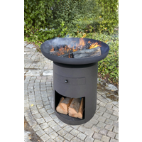 Buschbeck Feuerschale/Planchagrill 'Sioux' Stahl schwarz Ø 80 x 80 cm