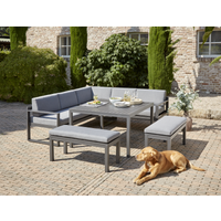 Lounge-Set 'Romy' 214/200 cm grau 5-teilig inklusive Auflagen
