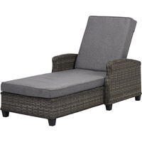 Rattanliege 'Delia' grau/braun 205 x 83,5 x 93,5 cm