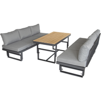 bellavista® Lounge-Set 'Largo' schwarz/grau, 3-teilig