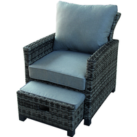 Gartensessel 'Thea' grau 77 x 84 x 68 cm inklusive Hocker