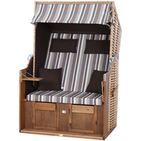 Trend by deVries Strandkorb 'Trend 10+' Akazie braun/beige 120 x 80 x 165 cm