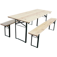 Bierzeltgarnitur klappbar Metall/Nadelholz 70 x 220 cm 3-teilig