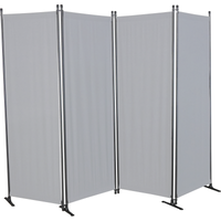 Angerer Freizeitmöbel Paravent 4-teilig Bezug Swingtex Polyacryl hellgrau 165 x 228 cm